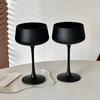 French Frosted Black Goblet Glass Cup Unique Household Girl Fruit Wine Glass Cocktail Glass Drinking Jars Table Ornaments Decor