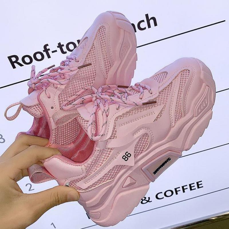 Zapatillas Amarillas para Mujer Zapatos Deportivos de Plataforma para Mujer Zapatillas de Deporte Suela Gruesa Zapatillas Chunky Blancas Mujer Zapatos para Caminar al Aire Libre