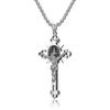 Vintage Christian Jesus Cross Pendant Necklace Men's Religious Jesus Necklaces Prayer Baptism Jewelry