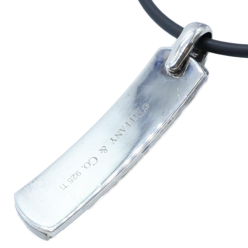 TIFFANY&Co. SV925 Narrow Barcode Necklace Silver / BlackUsed