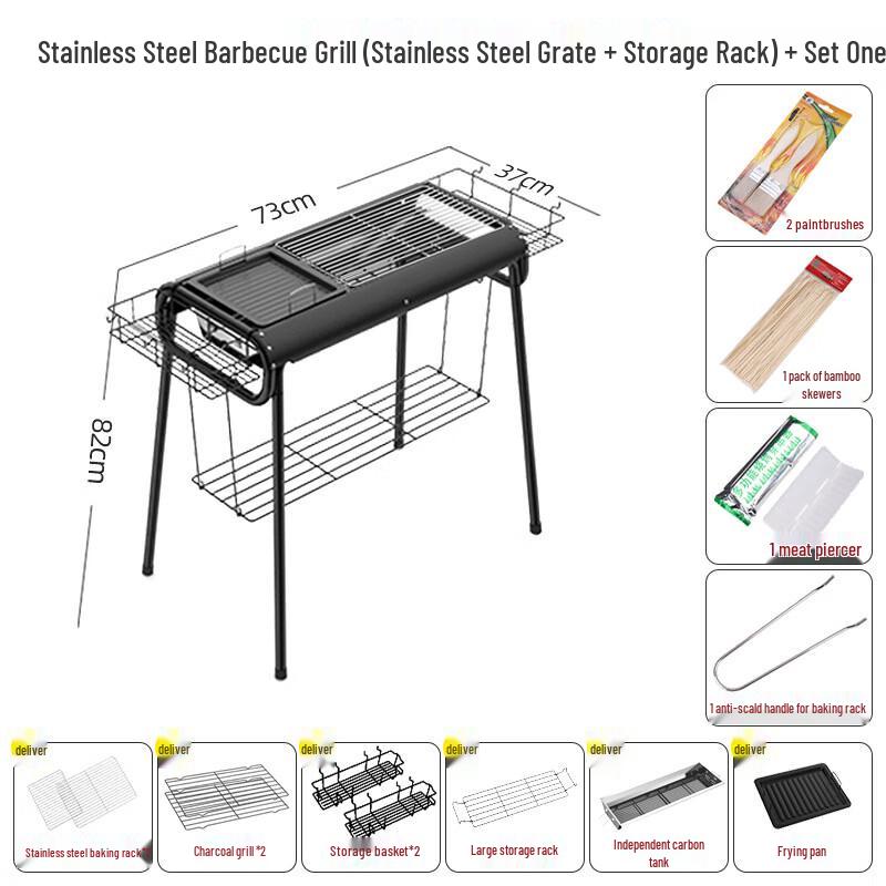 ZISIZ Portable Outdoor Charcoal BBQ Grill