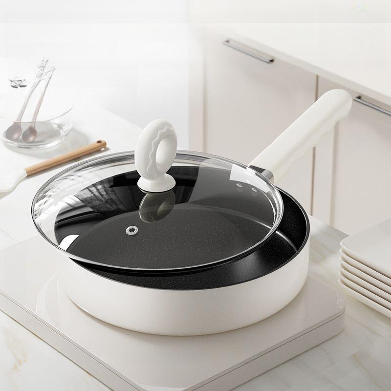 Thickened Uncoated Flat Bottomed Frying Pan Kitchen Dual-use Frying Pan Non Stick Frying Pan Vegetable Frying Pan Electric Gas Universal Pot