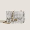 2024 Fall/Winter Women's Tweed Chain Crossbody Bag - Stylish Small Square Underarm Bag