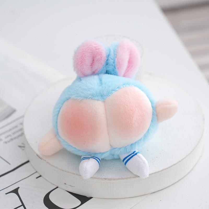 Adorable Peach Butt Bunny Plush Toy Cute Rabbit Keychain Accessory