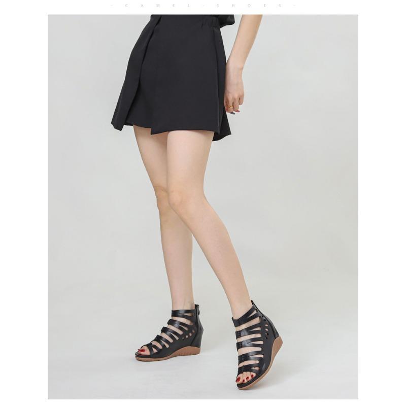 Cave Sandal Boots Slope Heel Thick Bottom Mom Sandals Fish Mouth High Heeled Ethnic Style Roman Women's Shoes