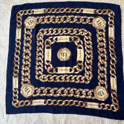 Used Scarf Chain Pattern Navy