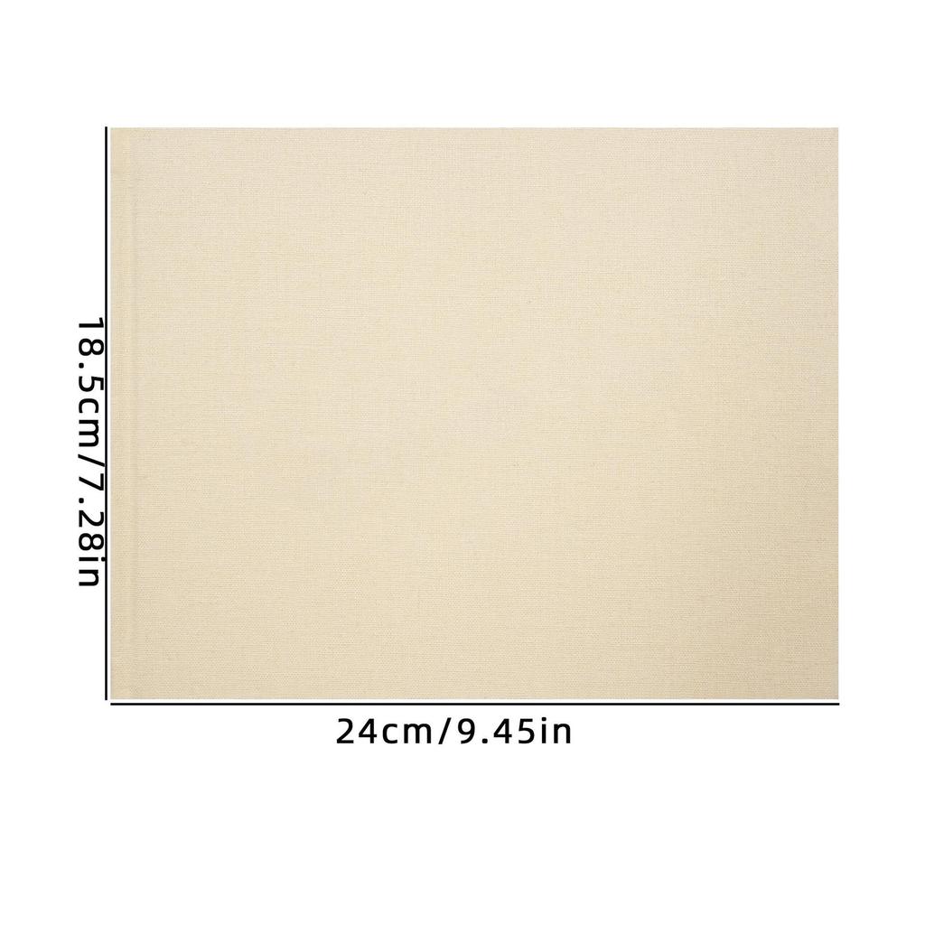 Linen Cross-Stitch Guestbook: Customizable Blank Notebook with Cloth Cover