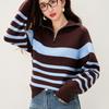 La Chapelle Women's Color Block Polo Knit Sweater