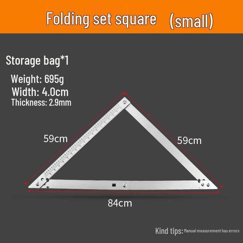 Aluminum Alloy 45° Right Angle Triangle Ruler - Large Drafting & Woodworking Tool
