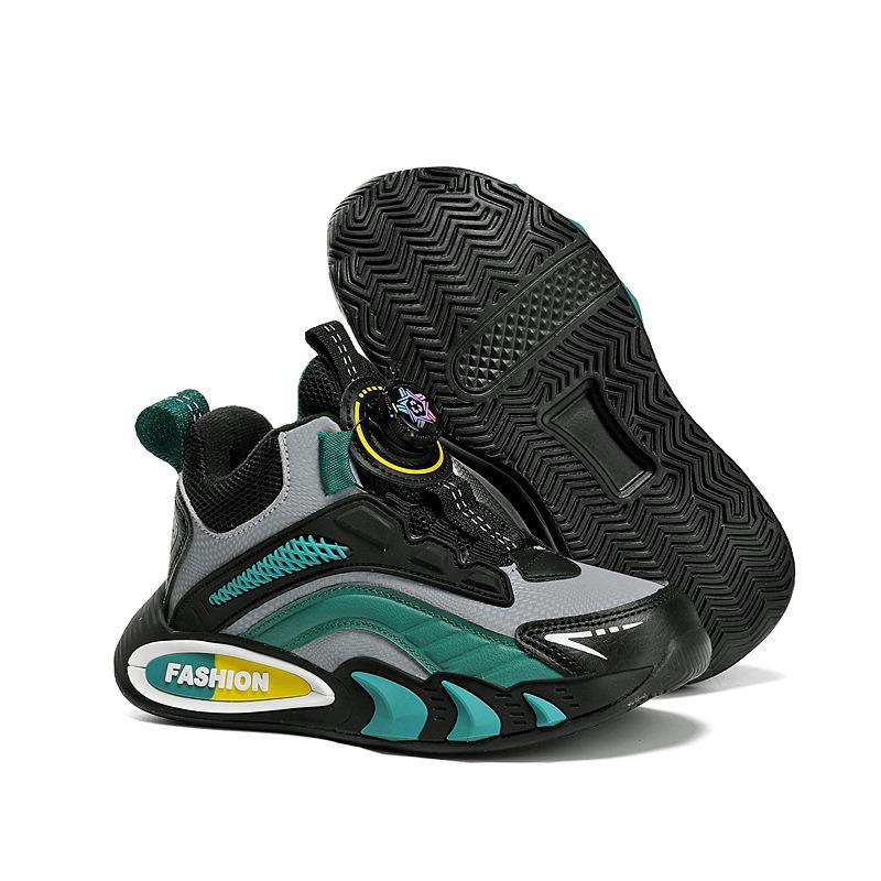 Boys Mesh Sneakers Medium and Older Children's Button Running Shoes Children's Shoes Spring Skates Popular Basketball Shoes