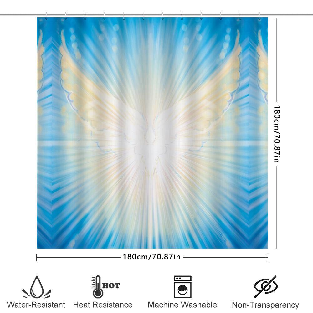 Blue Ray Shower Curtain Abstract Ocean Wave Pattern Bathroom Decor Waterproof Modern Art Home Textile Premium Quality