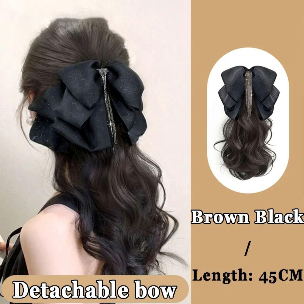 

Tassel Bow Claw Clip High Horsetail Bowknot Wig Clip Sweet Ponytail Wig Clip Girl