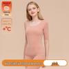 Women's Wool Silk Mid-Sleeve Fleece-Lined Top - Warm Autumn Base Layer