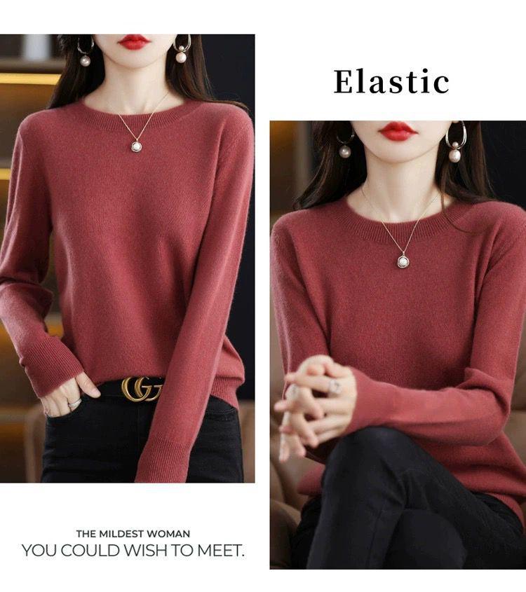 Trendy Women's Wool Sweater: Loose-Fit, Round Neck, Perfect for Autumn & Winter