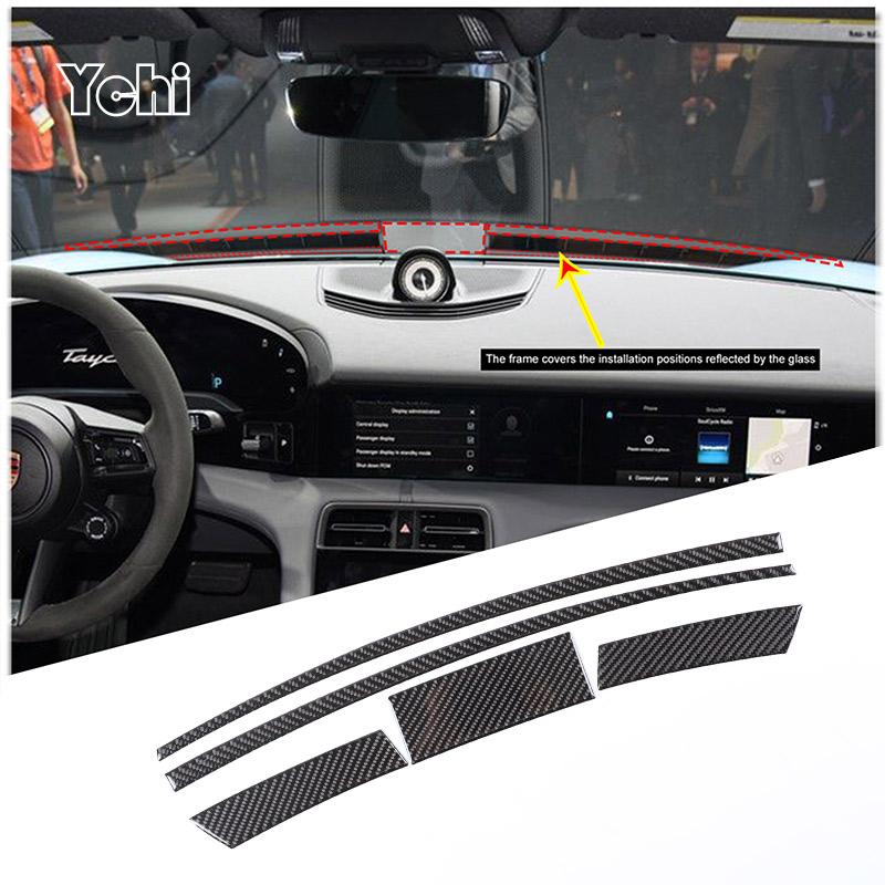Soft Carbon Fiber for Porsche Taycan 2019-2025 Car Interior Dashboard Center Console Door Decoration Stickers Car Accessories