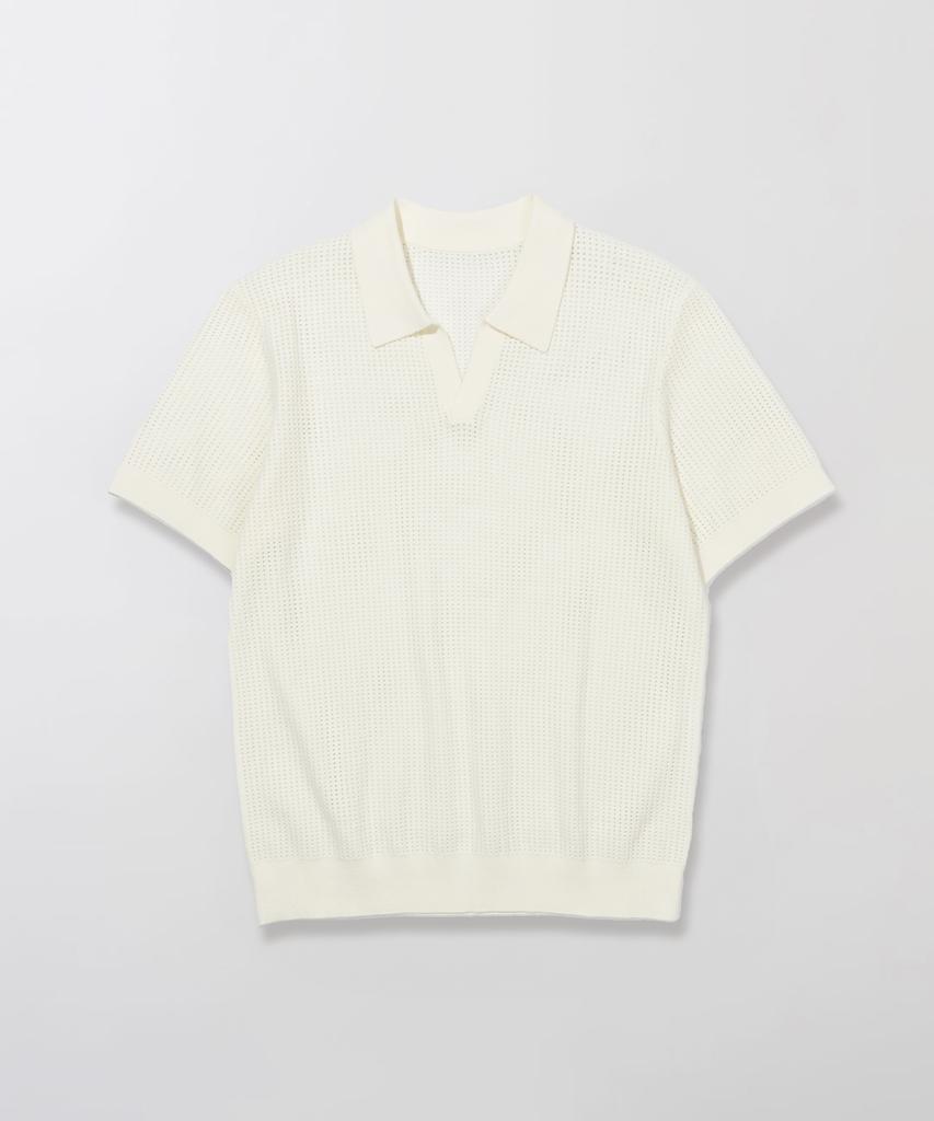 210EDIT Men'S Punched Slit Collar Knit_Ze2Sw234_Crm