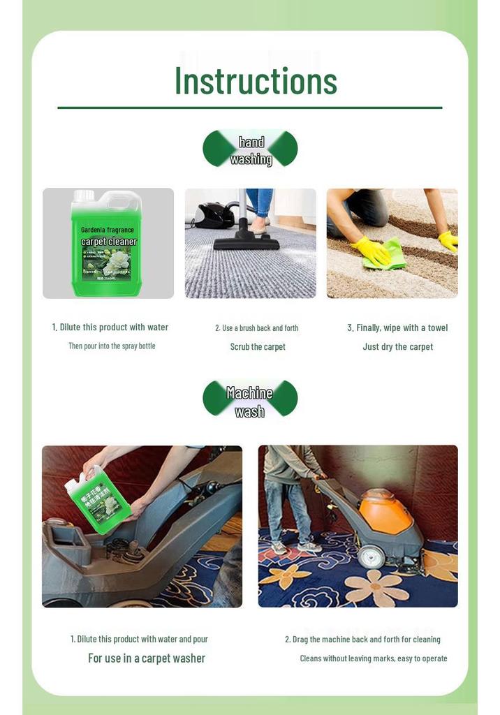 Wool Carpet Dry Cleaner: No-Rinse, Stain Remover for Living Rooms, Hotels & Offices