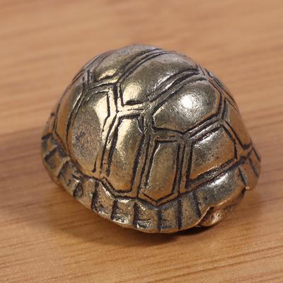 Ciężka piłka w kształcie żółwia miniaturowe figurki antyczny metal mosiądz zwierzę żółw mała statua stół domowy herbata zwierzę ozdoba