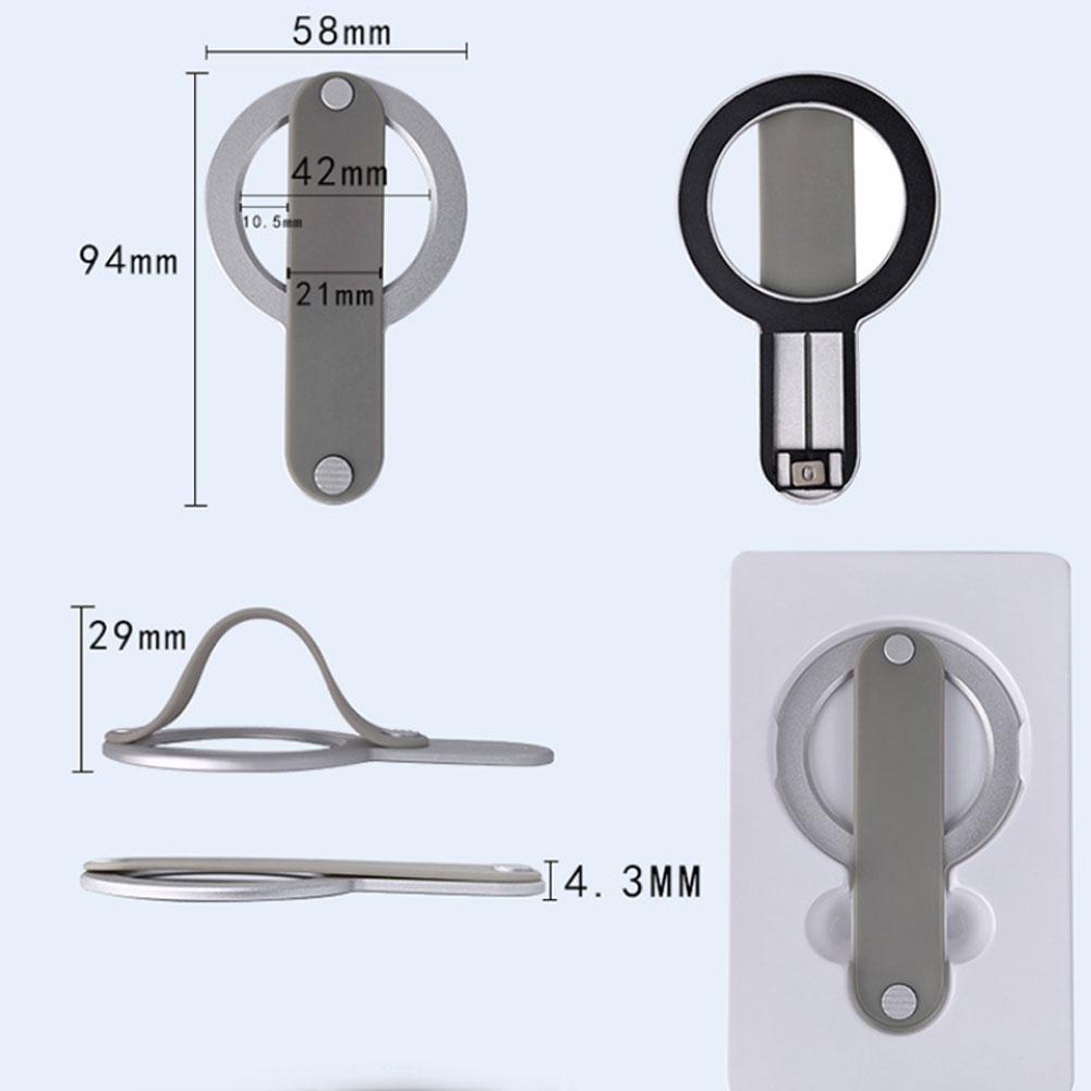 Magnetic Strap Phone Holder Desktop Ring Holder Aluminum Alloy TPU Mobile Phone Portable Anti Drop Finger Strap Holder