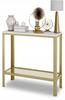 Schraubbare Konsole mit Gitterablage Loft Flur Gold+Weiß Matt