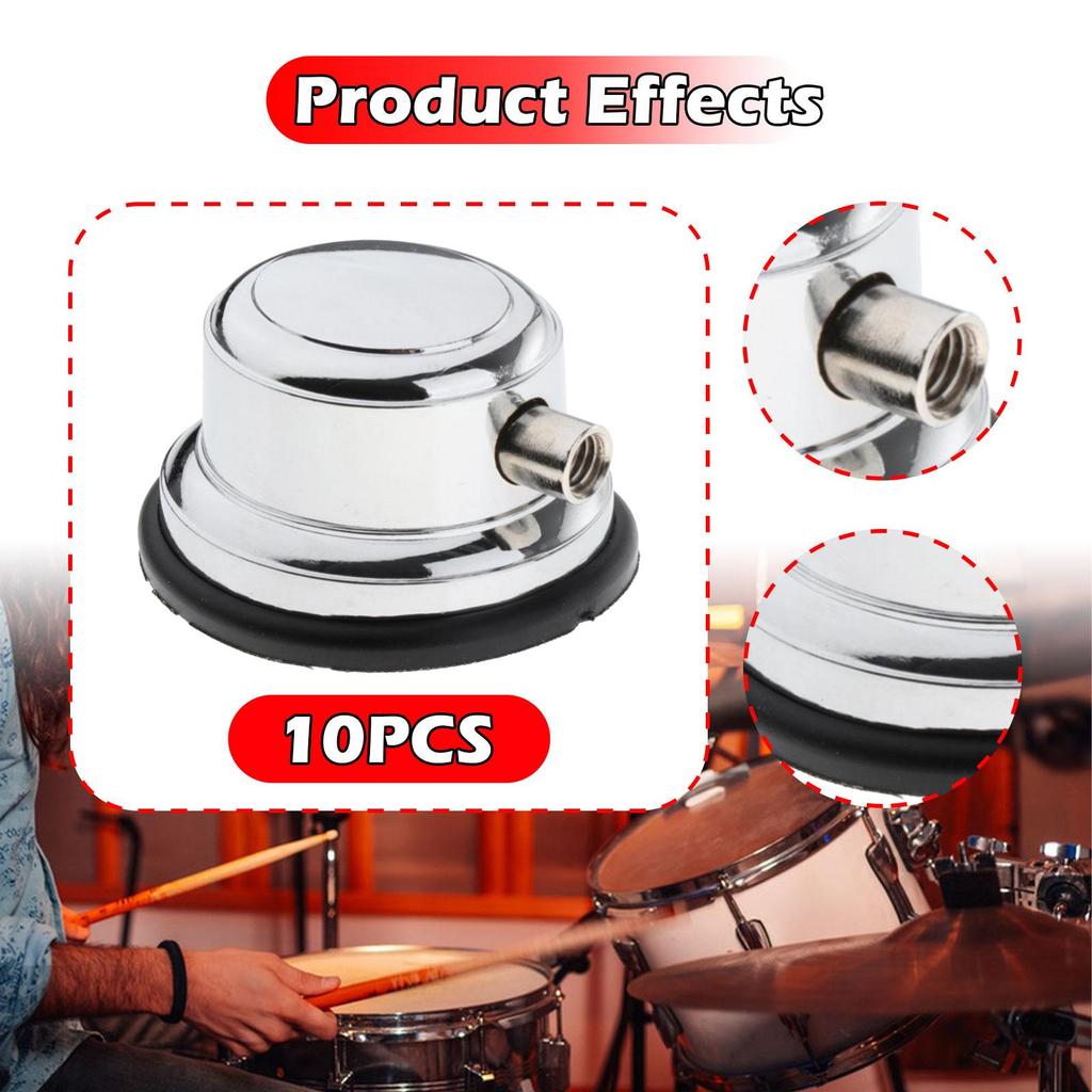 Drum Lugs Single End, Lightweight, Jazz Drum Instrument Percussion Accessories, Metal Drum Ears with Skin Pads