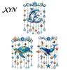 Durable Acrylic Sun Catcher Ocean Animal Window Hanging, Stained Glass Style Sea Turtle Whale Dolphin Suncatcher Beach Themed Home Decor with Crystal