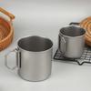Titanium Steel Coffee Mug Cup With Foldable Handle Outdoor Camping Water Mug Tableware For Hot And Cold Beverages