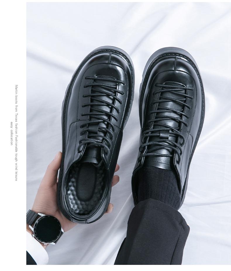 Fashion Leisure Walk Casual Shoes Fashion Business Oxford Footwear Punk Style Men Thick Soled Derby Shoes Versatile Formal Leather Shoes