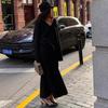 Autumn Winter V-neck Loose Pullover Sweater Set Knitted Elegant Skirts Women Casual Two-piece Set Fashion Outfit Simple Solid Color Office Clothing