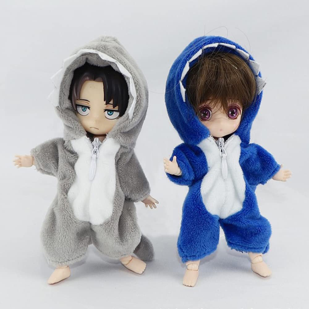 niannyyhouse Obitsu 11 BJD Doll Megalodon Monster OB11 Size Outfit Clothes, Coveralls, 1/12 Clothes, Clothes, Pajamas, (Blue)