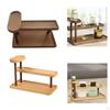 Desk Shelf Organizer 3 Tier Minimalist Small Potted Plant Stand Wooden Pedestal Display Rack