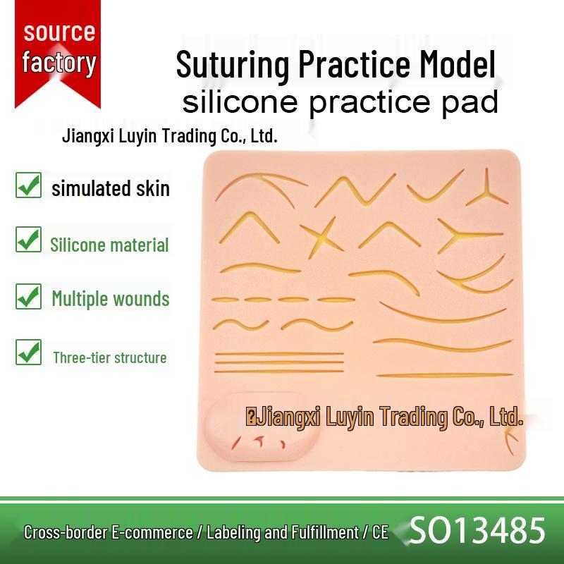 In Stock 3D Silicone Suture Practice Pad 177*177*11 mm