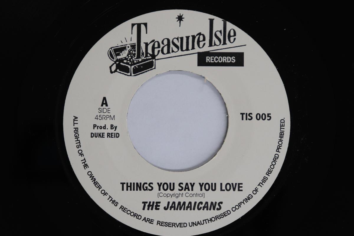 

7inch Record JAMAICANS / THREE TOPS - Things You Say You Love / It s Rain TIS005 Treasure Isle UK Reggae, Ska & Dub Used