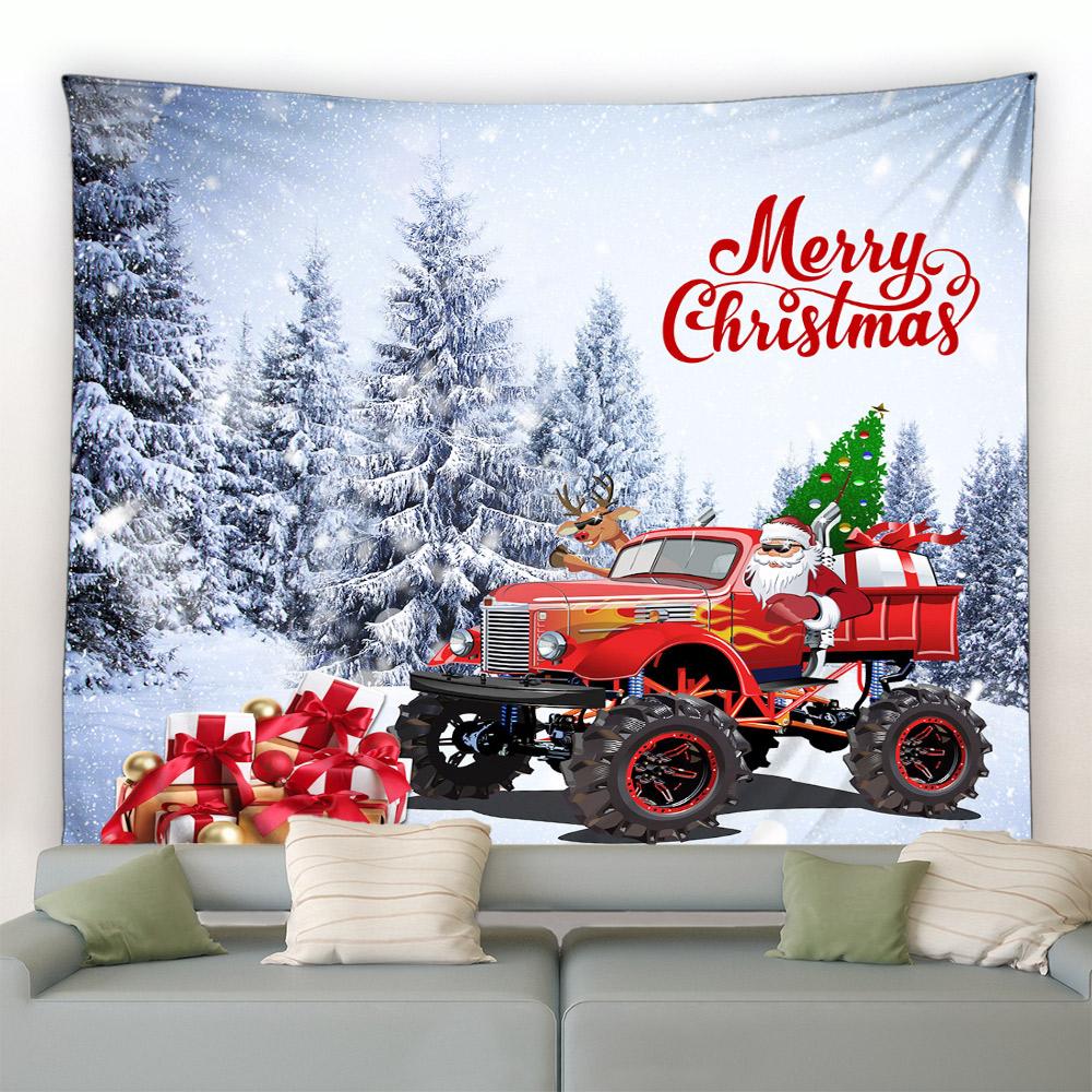 Christmas Snowman Christmas Tree Decoration Printed Tapestry Home Living Room Bedroom Room Wall Decoration Tapestry
