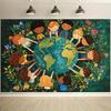 1Pcs Earth Diversity Globe Children Flowers Decoration Background Cultural Backdrop Decorations For Photo Studio Booth Party