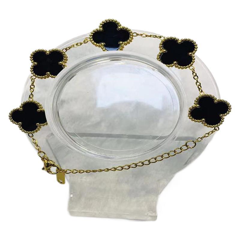 15mm Lucky Titanium Bracelet 18K Ladies Simple Fashion Four Leaf Clover Bracelet Jewelry