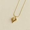 Elegant Double-Layer Heart Pendant Necklace: European & American Design, Fashionable Clavicle and Snake Chain for Women