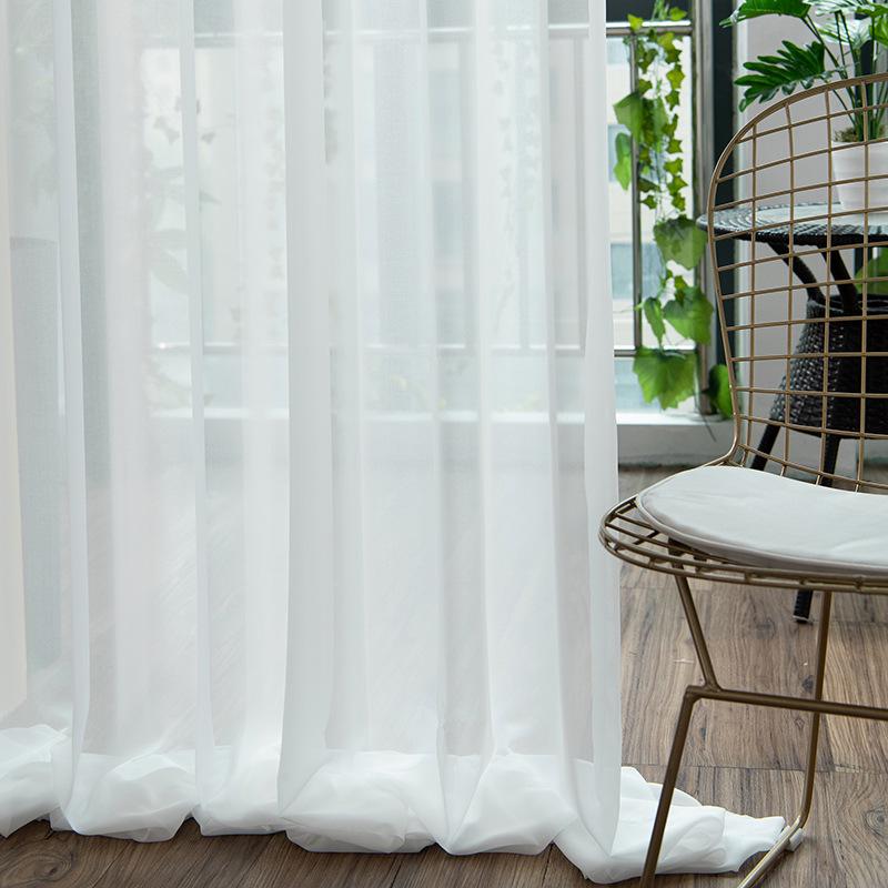 

Роскошные белые сатиновые шифоновые прозрачные шторы для гостиной, балкона, спальни, отеля Finished Sheer/1m [Four Claws/Korean Fold/Eyelet]