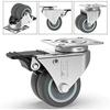 Gbl - 4 Casters for Furniture 400kg + 16 Screws, 50mm Swivel Casters with Brake and Without Brake, Industrial Plate Wheels Tra