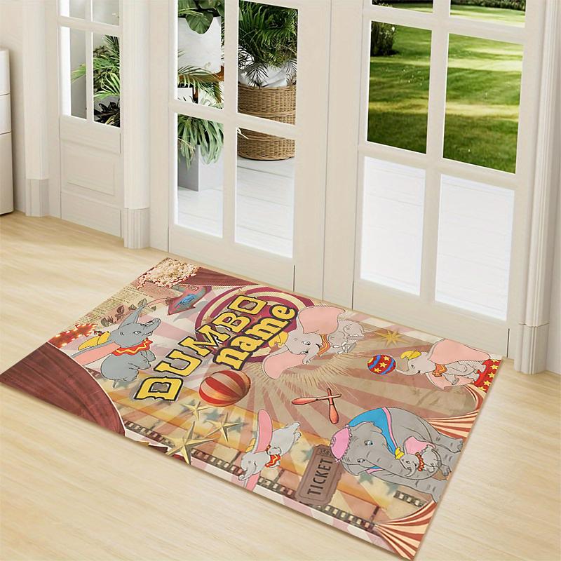 Custom Name Dumbo Circus Adventure Carpet Rug Customizable Soft Washable Anti-Slip Home Living Room Sofa Mats Personalized Rug. 0909427