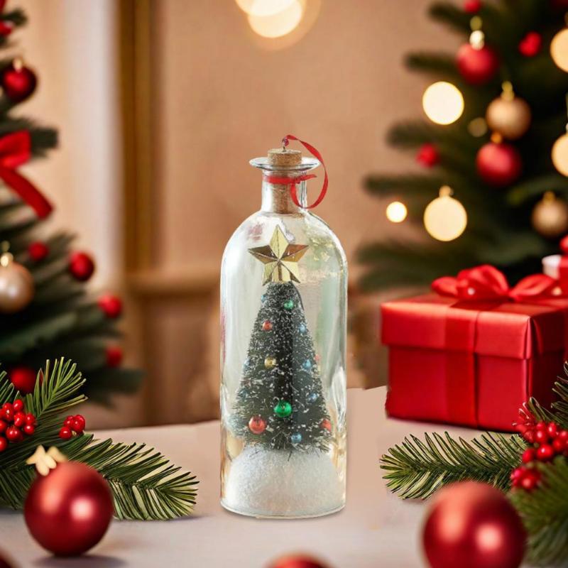 Mini Festive Christmas Tree Ornaments Message In A Bottle With Recordable Voice Greeting Home Ornament