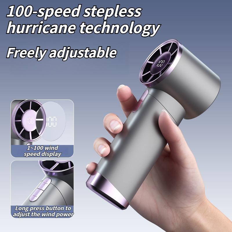 2025 Smart Digital Fan - Handheld Portable Fan with 100 Speed Settings and Stepless Control for Home and Office