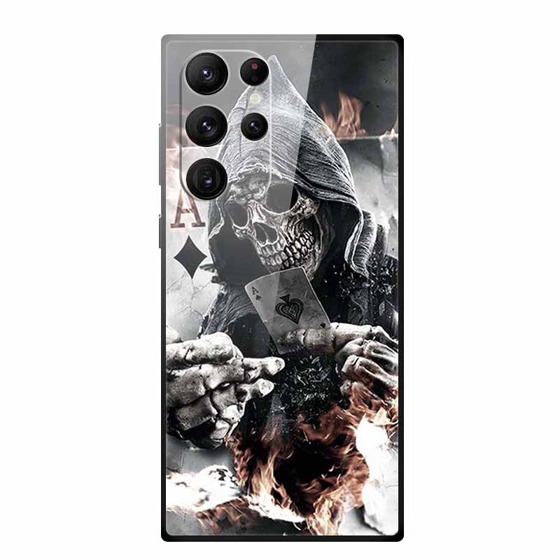 Gehärtetes Glas Case Für Samsung Galaxy S25 Ultra Case S 25 Ultra Hartes Rückseiten Cover Weicher Stoßfänger Für Samsung S23 S22 S24 Ultra Case