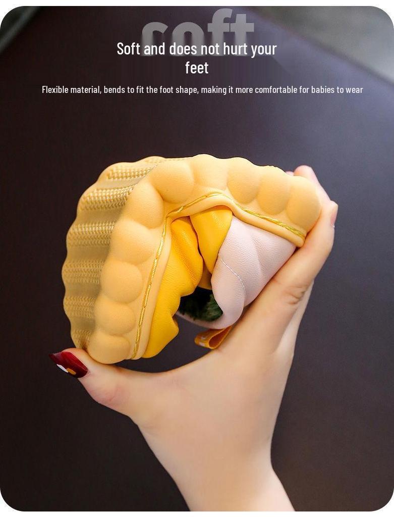 Boys' and Girls' Waterproof Winter Cotton Slippers with Plush Lining, Soft Thick Sole, Available in Small, Medium, and Large.