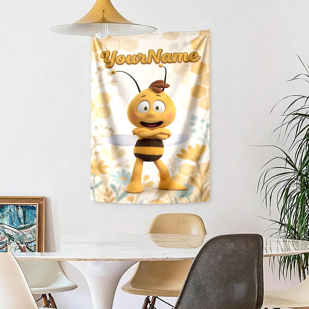 Biene Maja Custom Your Name Wall Decor Tapestry Art For Pet Memorial Birthdaywedding Party Backdrop Family Gift