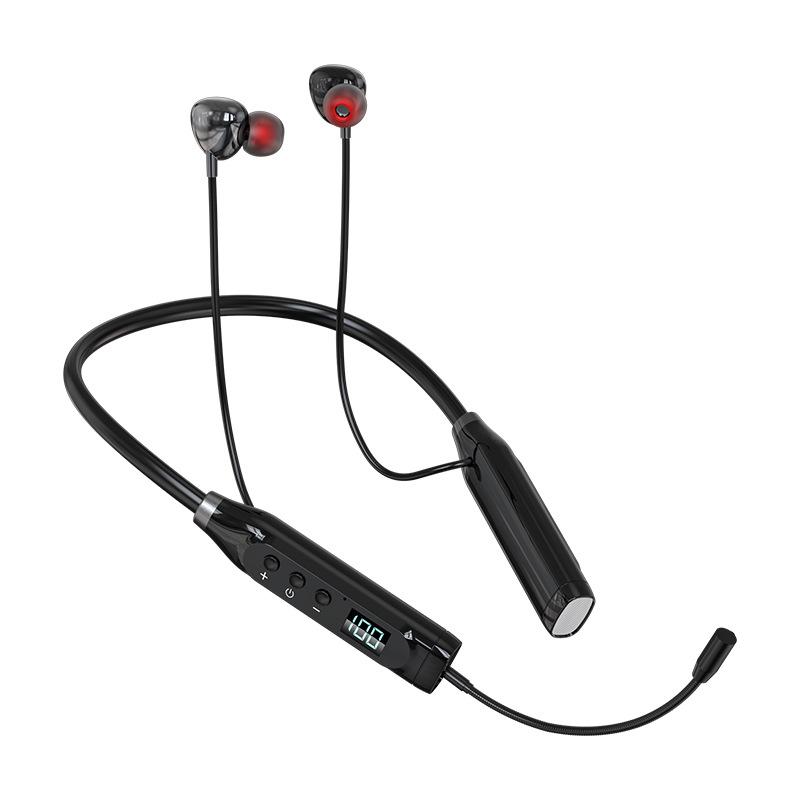 5.3 Wireless Bluetooth Headphone Neck Plug-in Card Ultra-long Life Plug-in Microphone In-ear Neck Bluetooth Headphone