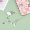 Kawaii Y2K Cloud Bell Orchid Phone Pendant Cute Beaded Handmade Sweet Girl Keychain For Camera Ccd Charms