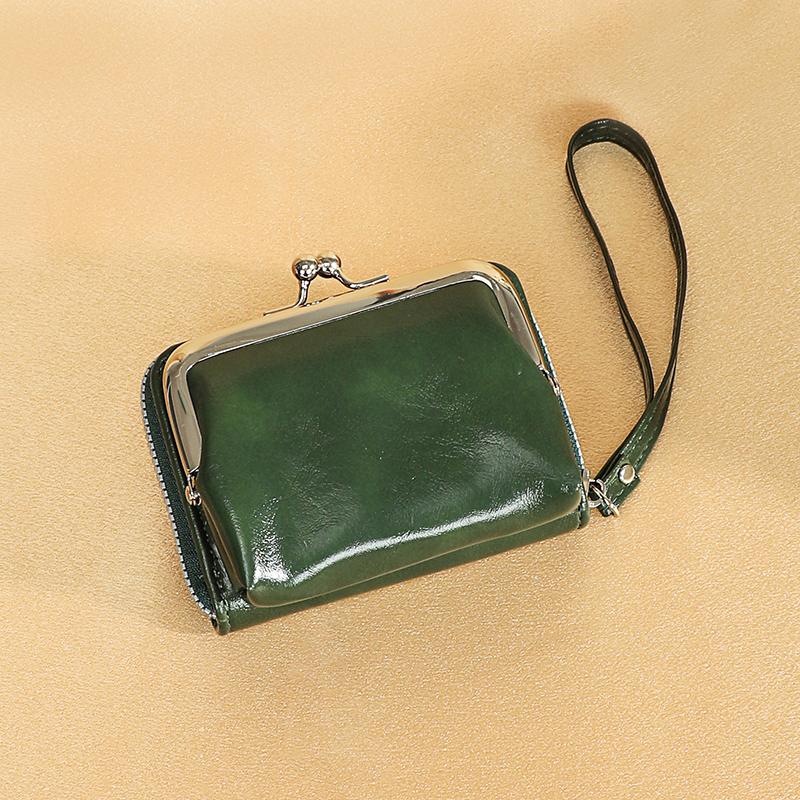 New Change Card Holder Cross-Border Supply Women Buckle Coin Purse 4-Inch Zip-up Clip Clutch