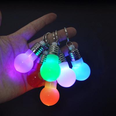Fahsion Colorful Changing LED Flashlight Mini  Luminous Bulb Lamp Key Chain Creative Toys Gift