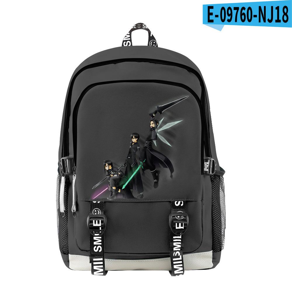 Classic Novelty Sword Art Online Student School Bags Unisex 3D Print Oxford Waterproof Notebook Multifunction Travel Backpacks
